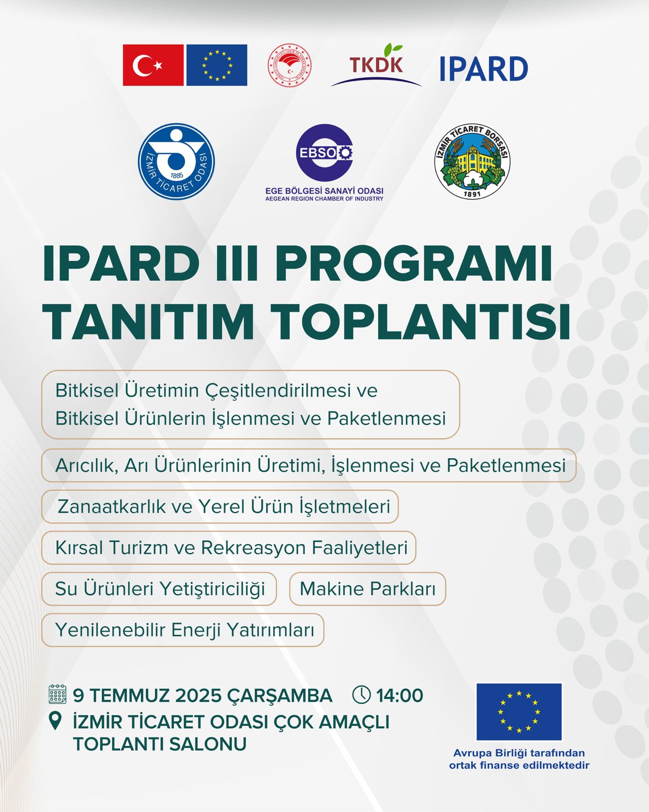 IPARD III DÖNEMİ BİLGİLENDİRME TOPLANTISI