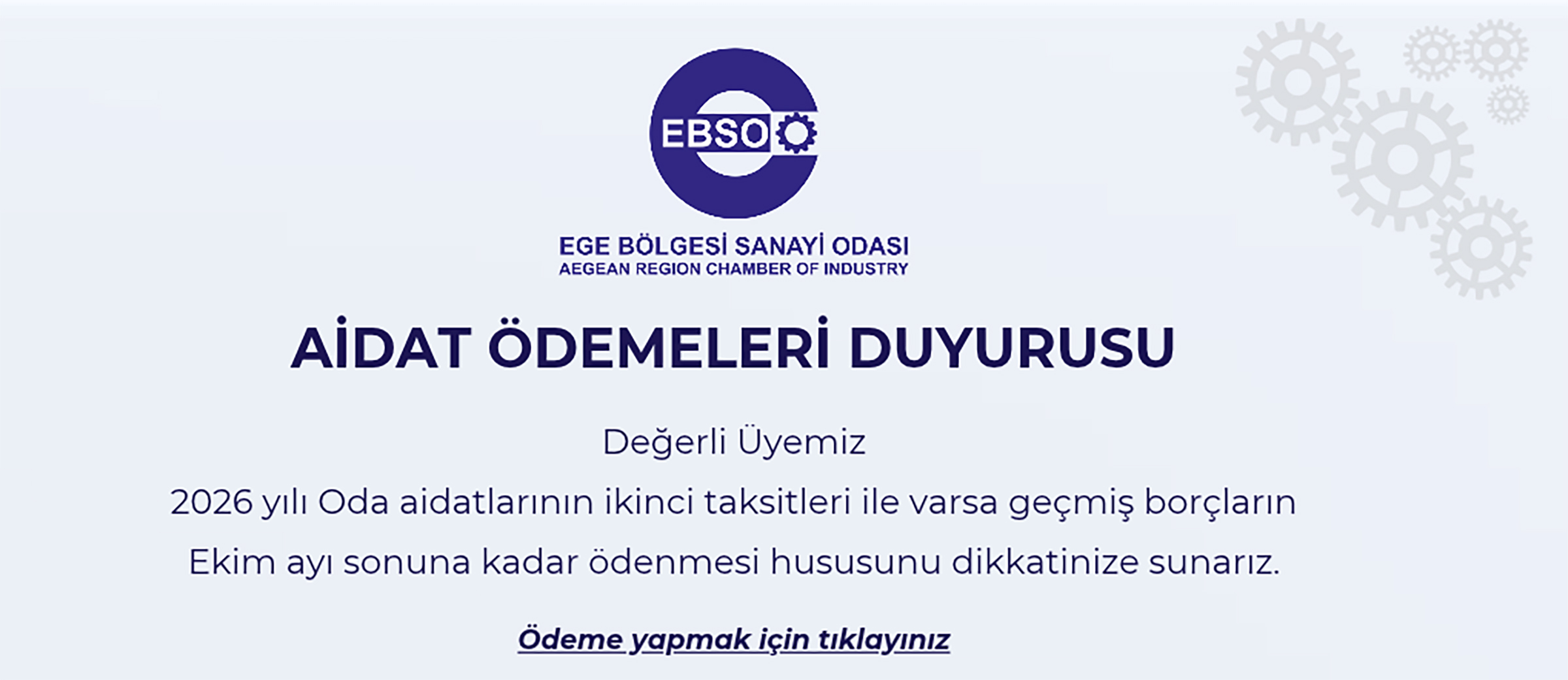 AİDAT ÖDEME DUYURUSU